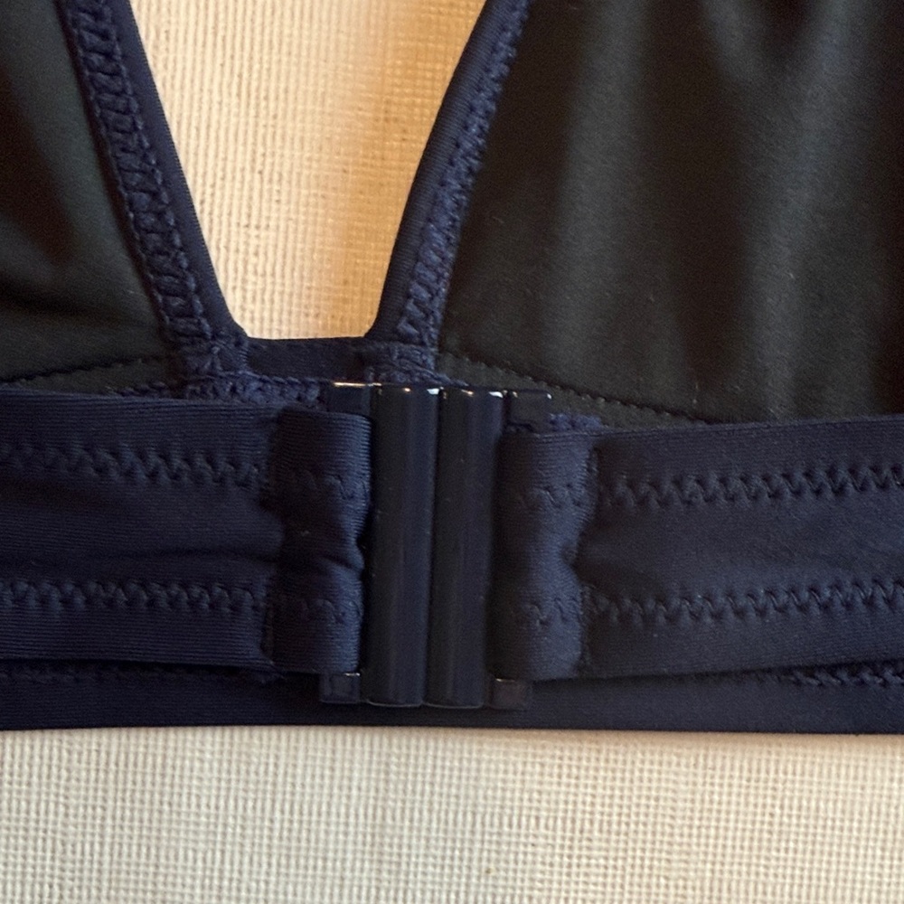 J Crew Navy Triangle Adjustable Straps Swim Bikini Top Size XXL - Picture 7 of 9